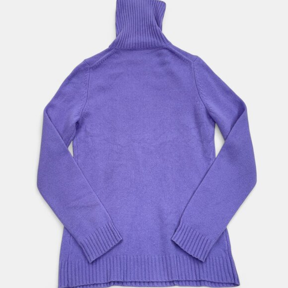 Lord & Taylor Women's Purple Cashmere Turtleneck Long Sleeve Sweater Small - Picture 7 of 7
